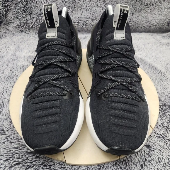 Under Armour Men’s Black & White HOVR Phantom 3 Running Shoes Size 9.5 - Picture 3 of 9